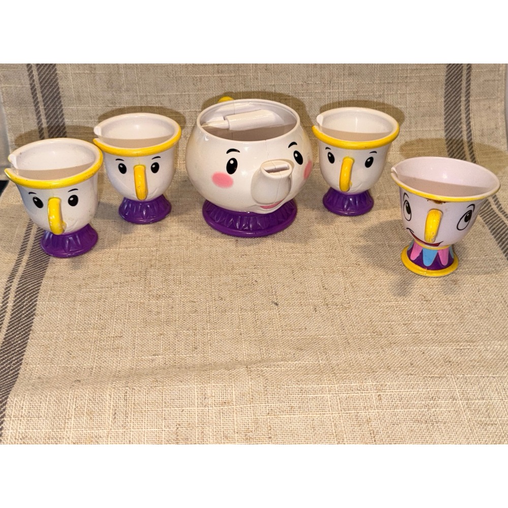 5‎ lot Disney Mattel Beauty and the Beast Mrs Potts Chip Toy Tea